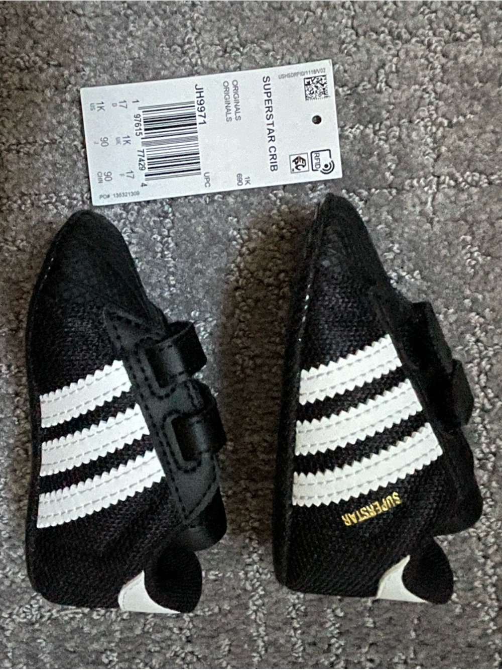 adidas Superstar Crib Velcro Shoes- Brand New 1K